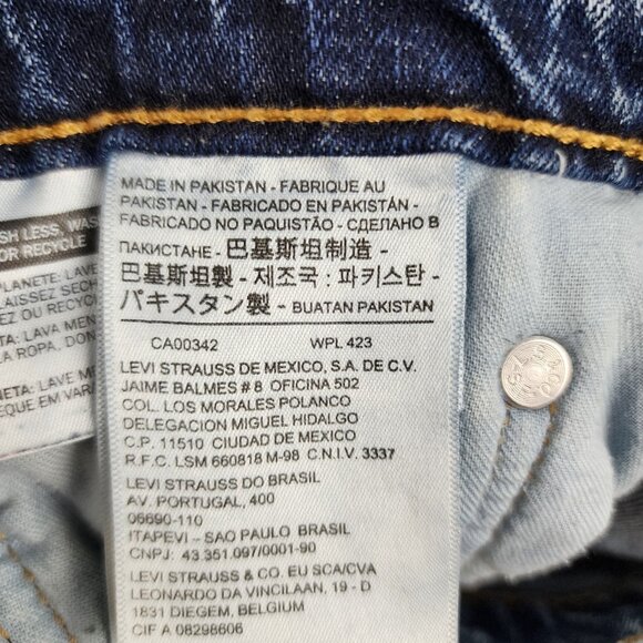 Levis Jeans Mens 32x32 Blue 512 Vintage Stone Wash Tapered Denim - Picture 10 of 12